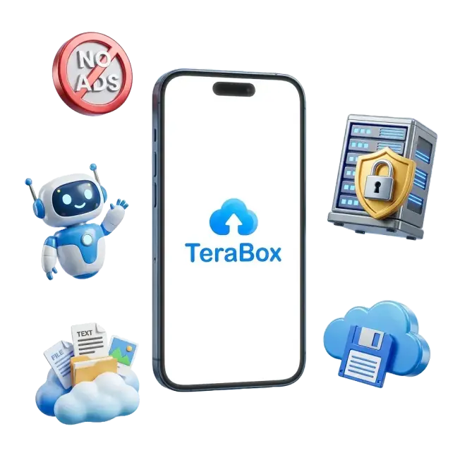 TeraBox Premium Unlocked Smartphone Mockup
