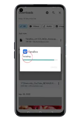 Terabox mod Apk Installmant on Android