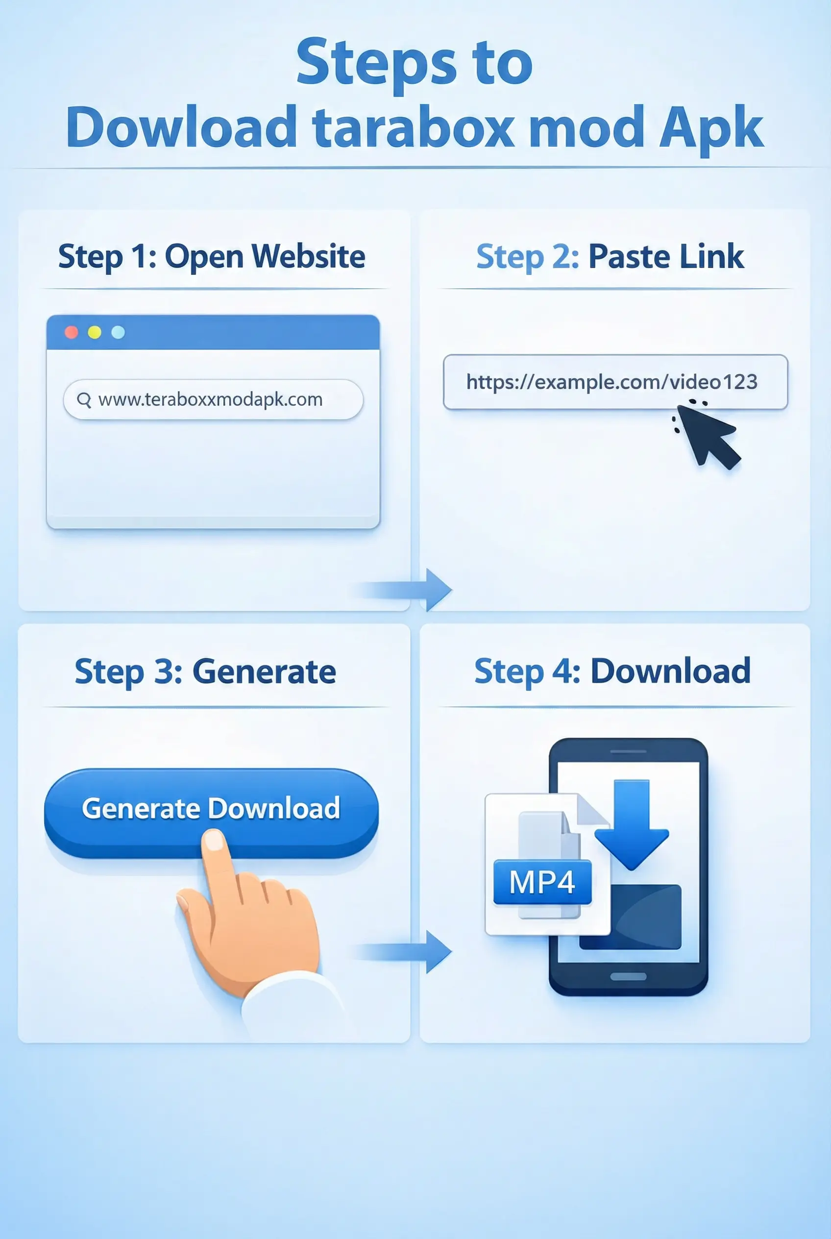 Info graphics for dowload terabox